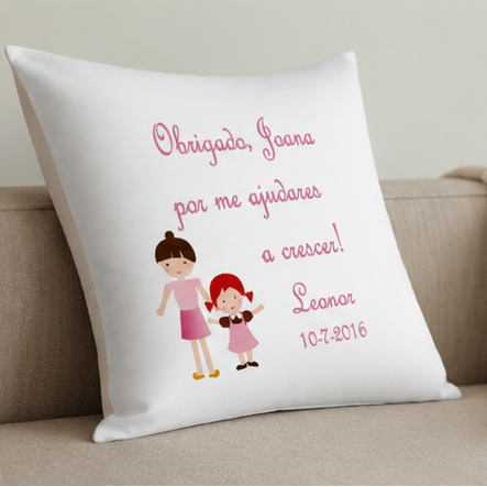 almofada personalizada para professora-educadora