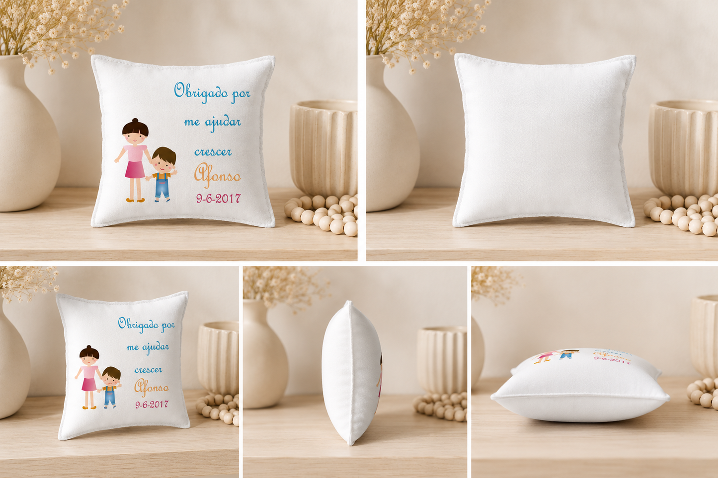 Mini-Almofada Personalizada Educadora, Auxiliar, Professora - 10 x 10cm