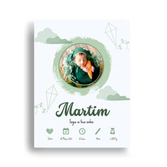 Tela Dados Do Nascimento "Dreammy" - DECOR PRESENTES PERSONALIZADOS