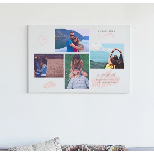 Tela 40cmx60cm Com Montagem de Fotos - DECOR PRESENTES PERSONALIZADOS