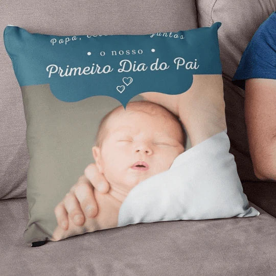 ALMOFADA PERSONALIZADA COM FOTO E TEXTO PARA O PAI - DECOR PRESENTES PERSONALIZADOS