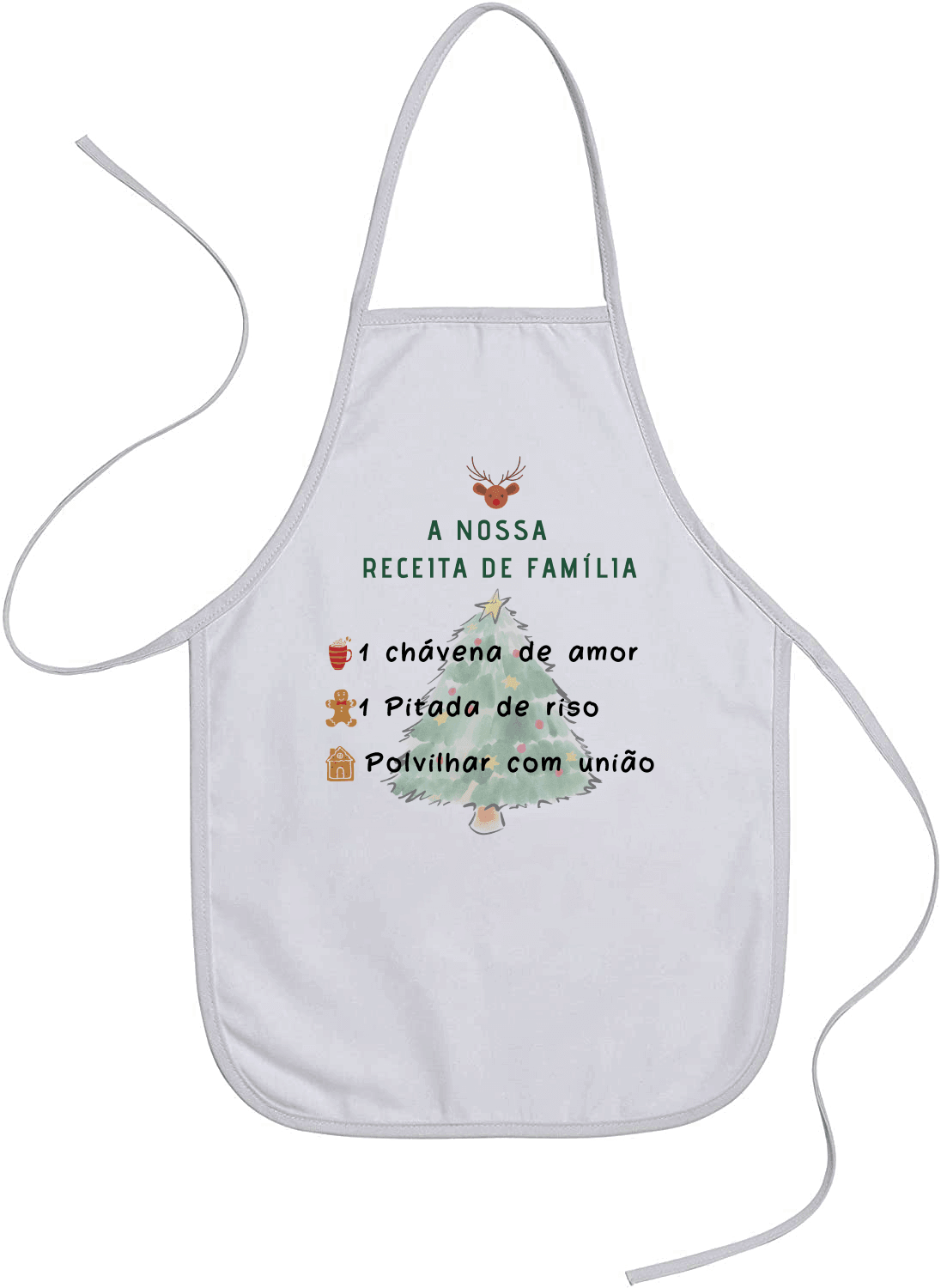 Avental Natal "A Nossa Receita" - DECOR PRESENTES PERSONALIZADOS