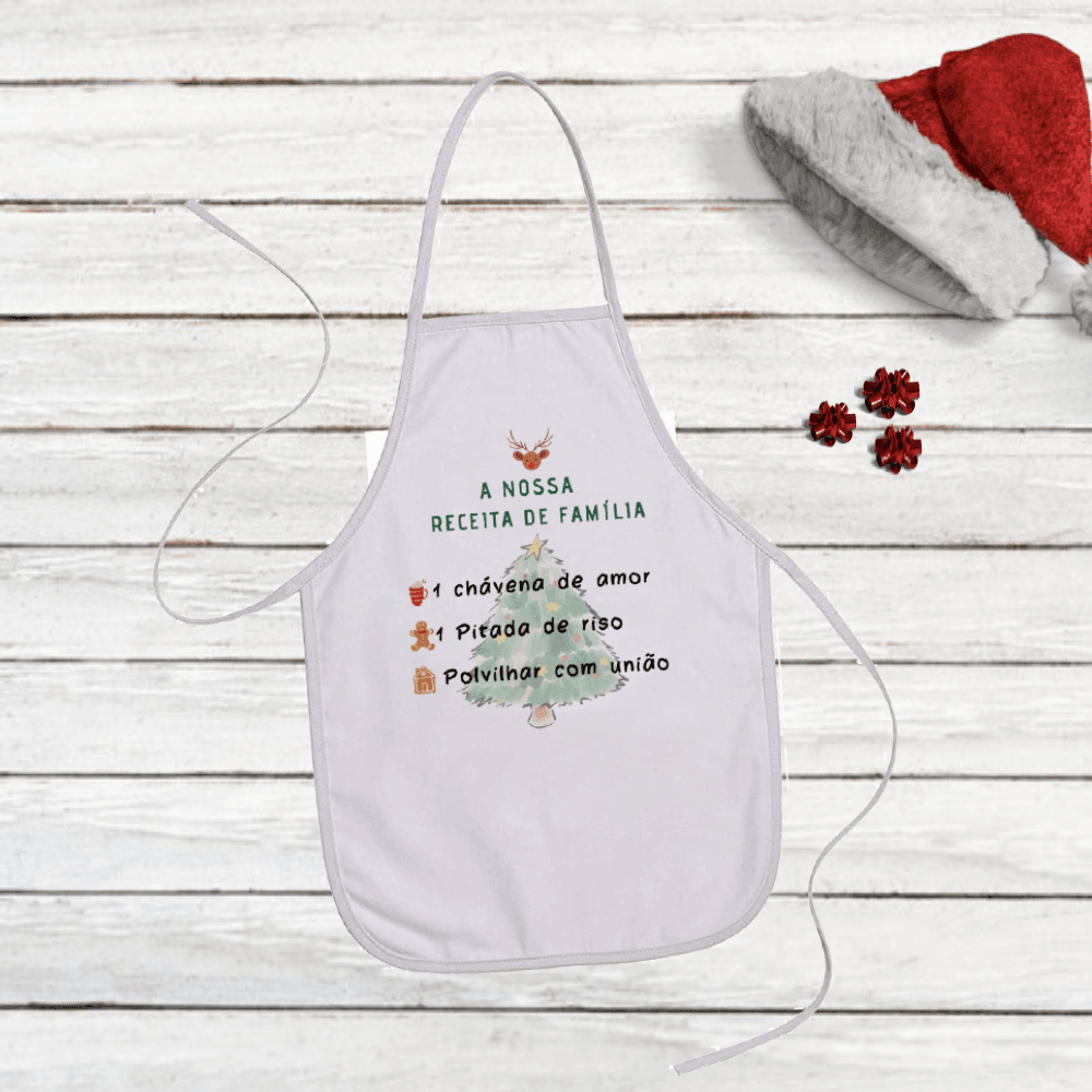 Avental Natal "A Nossa Receita" - DECOR PRESENTES PERSONALIZADOS