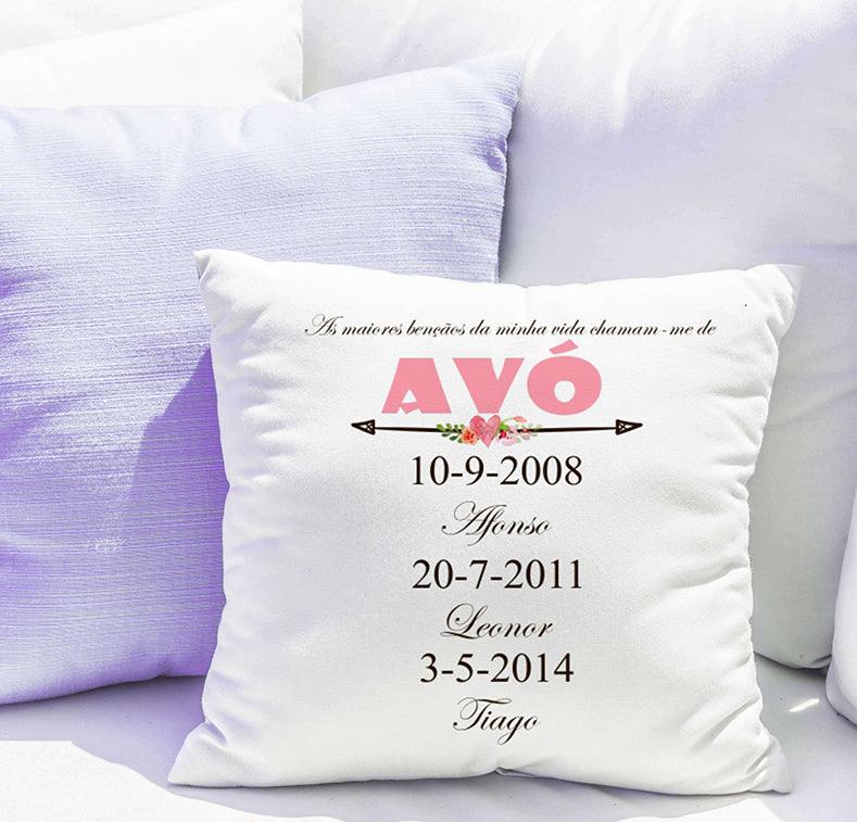 Almofada "Minhas Bênçãos - Avó" Personalizada - DECOR PRESENTES PERSONALIZADOS