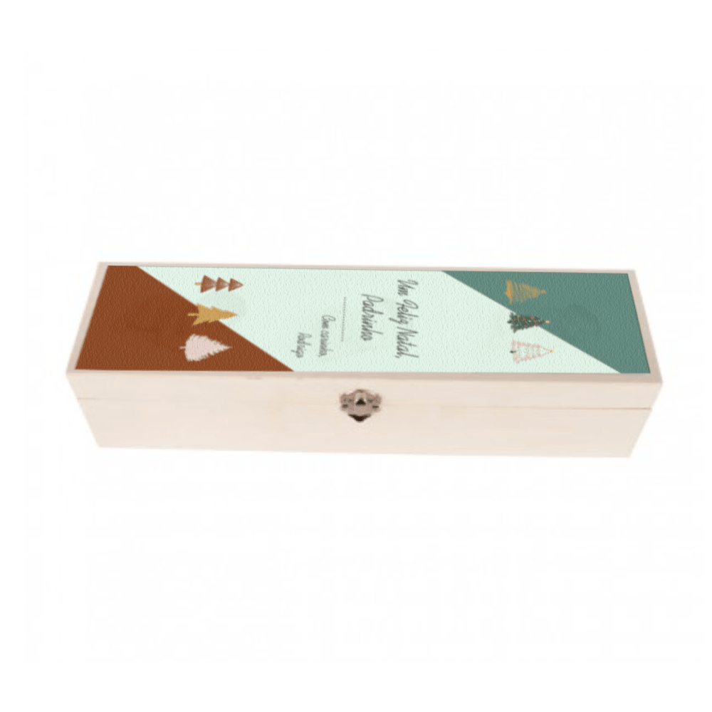 CAIXA PARA GARRAFA EM MADEIRA PERSONALIZADA - DECOR PRESENTES PERSONALIZADOS