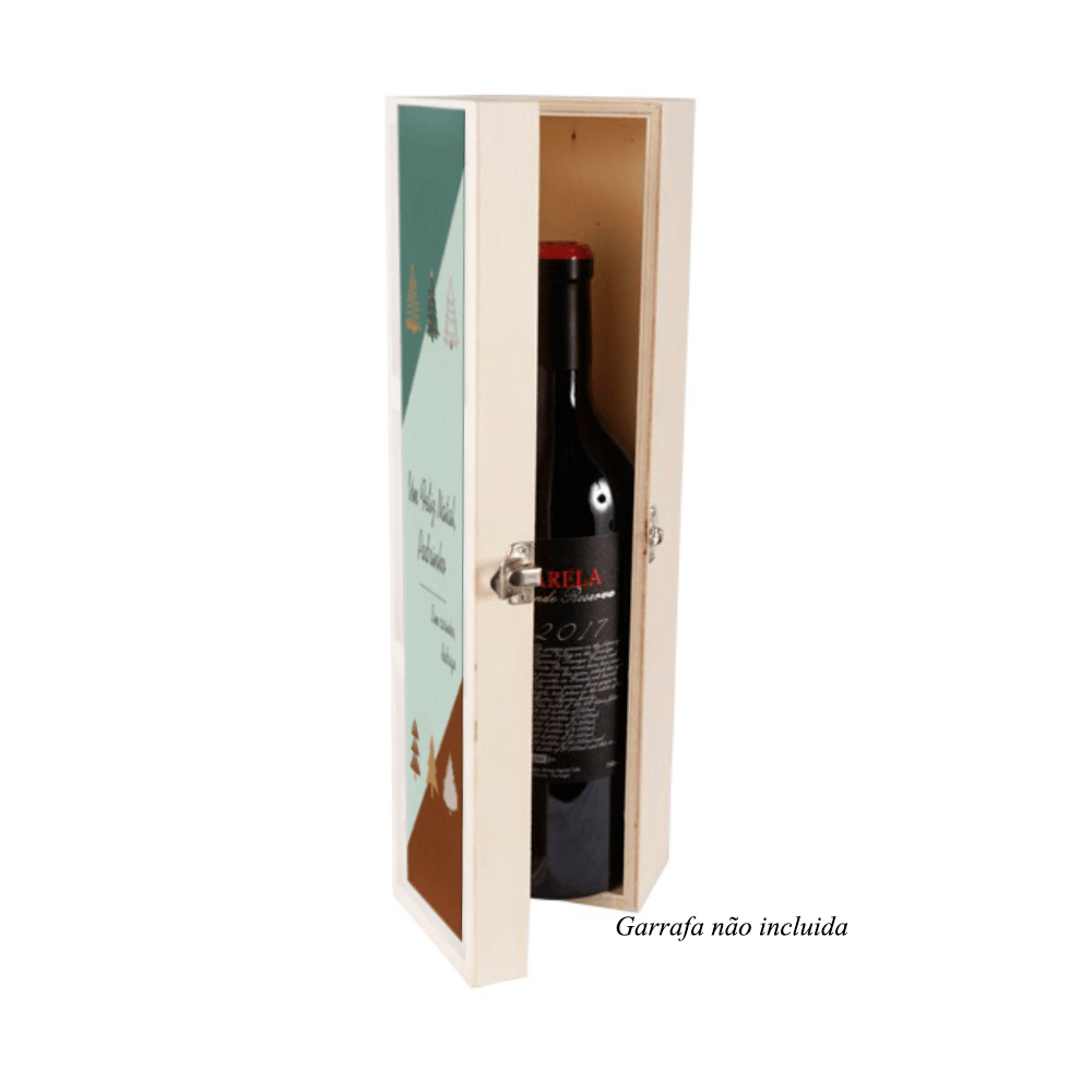 CAIXA PARA GARRAFA EM MADEIRA PERSONALIZADA - DECOR PRESENTES PERSONALIZADOS
