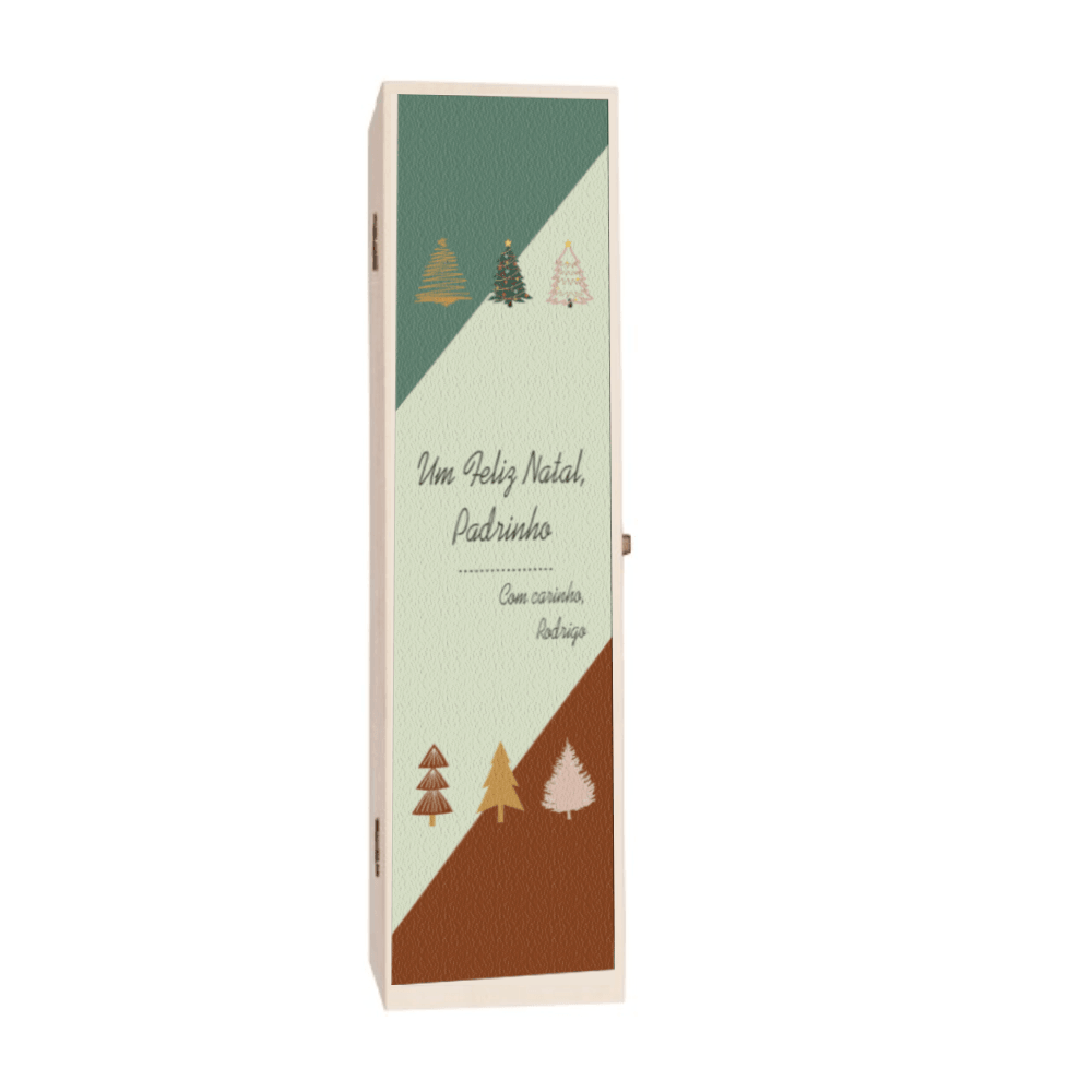 CAIXA PARA GARRAFA EM MADEIRA PERSONALIZADA - DECOR PRESENTES PERSONALIZADOS