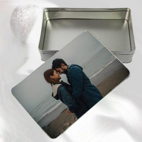 CAIXA RETANGULAR EM METAL PERSONALIZADA - DECOR PRESENTES PERSONALIZADOS