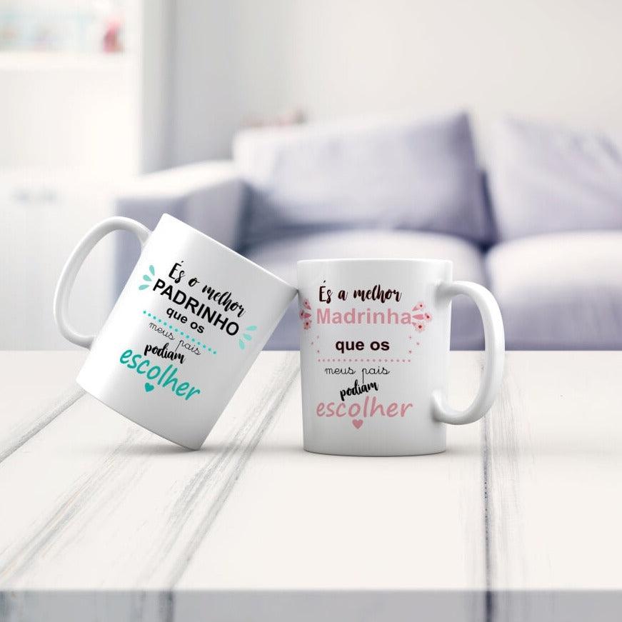 Conjunto de Canecas "Melhor Padrinho/Melhor Madrinha" - DECOR PRESENTES PERSONALIZADOS