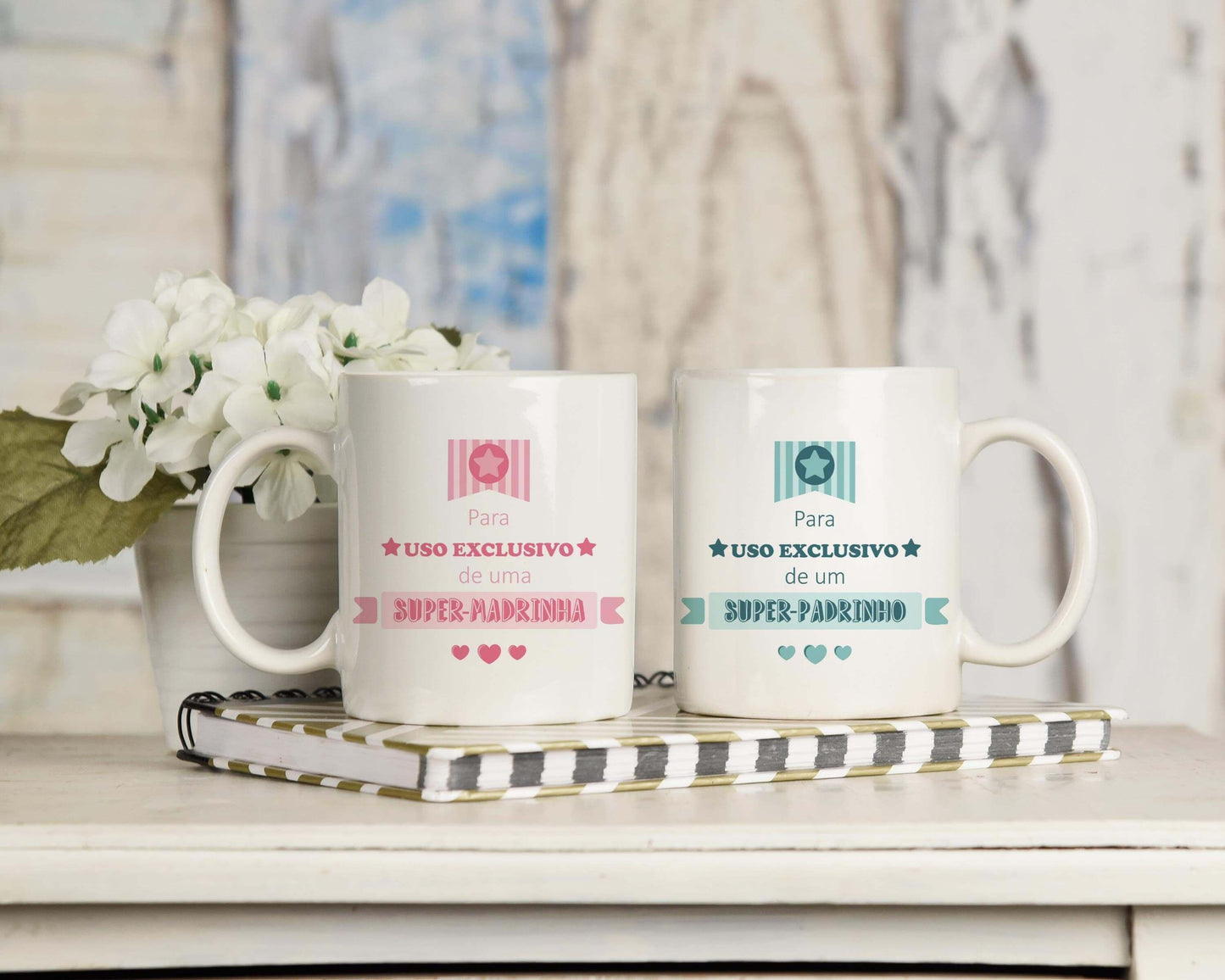 Conjunto de Canecas Padrinho e Madrinha - DECOR PRESENTES PERSONALIZADOS