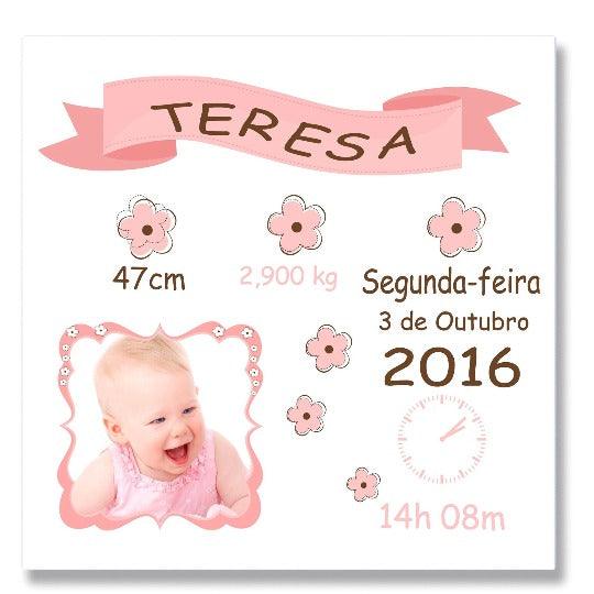 Tela Dados Do Nascimento Baby Flower