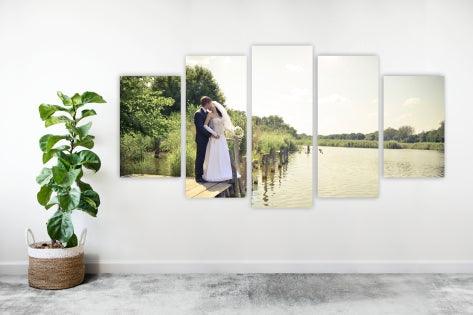Painel 5 telas personalizadas efeito partido - decor presentes personalizados
