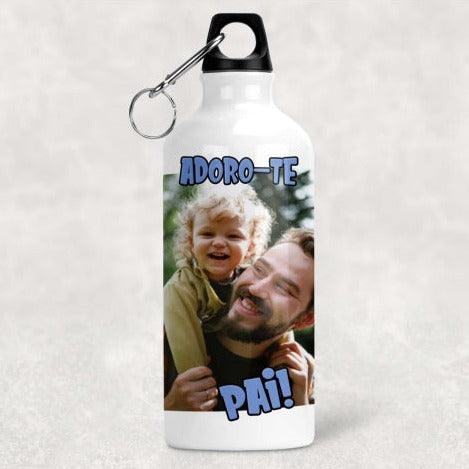 GARRAFA DE ALUMÍNIO PERSONALIZADA "ADORO-TE" - DECOR PRESENTES PERSONALIZADOS