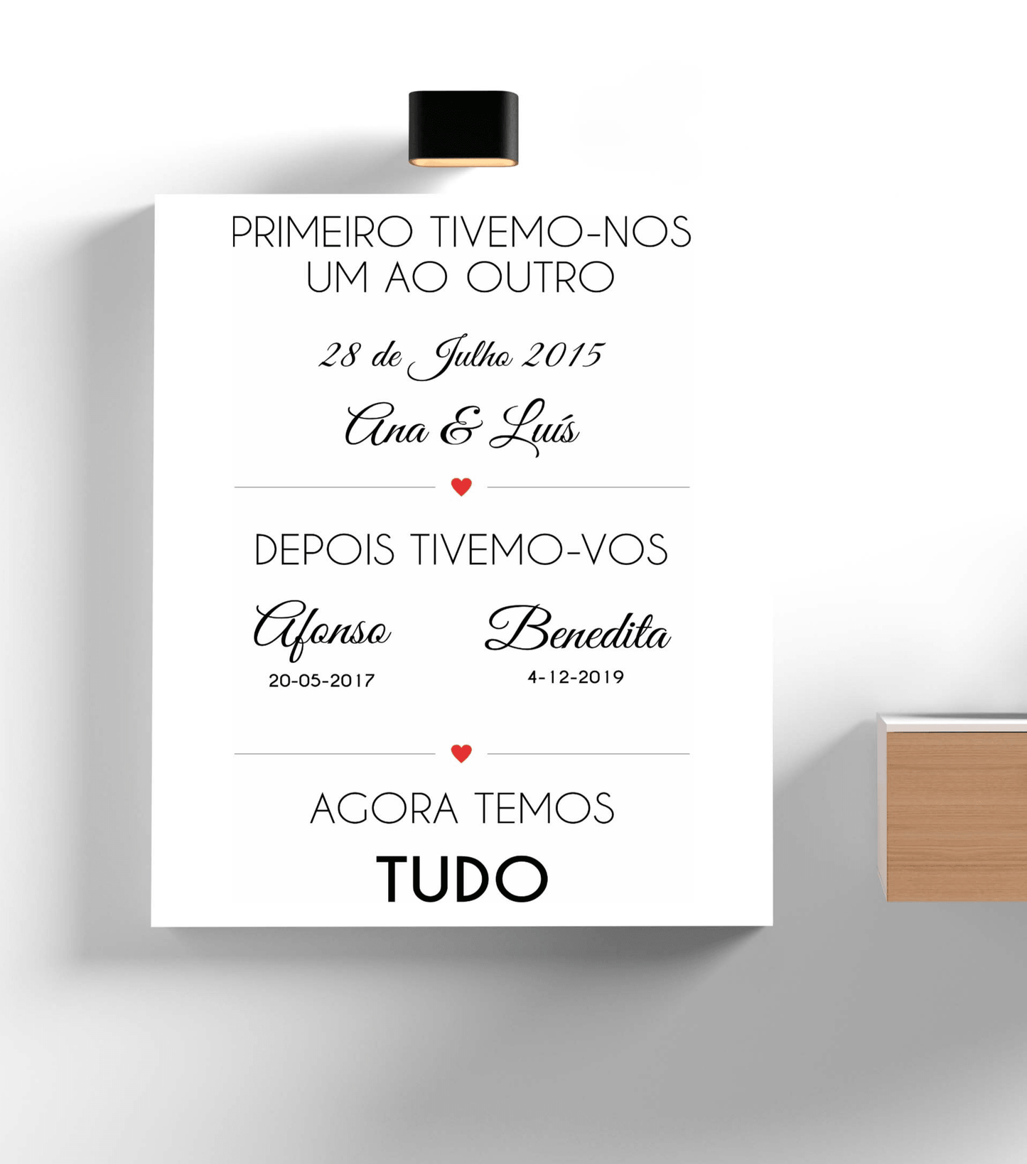 Tela Personalizada “Agora Temos Tudo” - DECOR PRESENTES PERSONALIZADOS