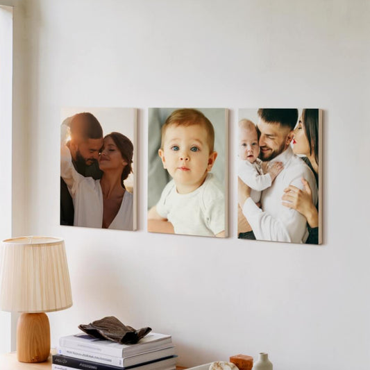 Conjunto de Três Telas Personalizadas com Foto