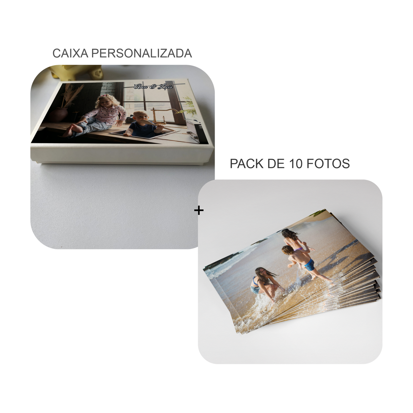 Kit Especial: Caixa Personalizada + Pack de Fotos 10cm x 15cm