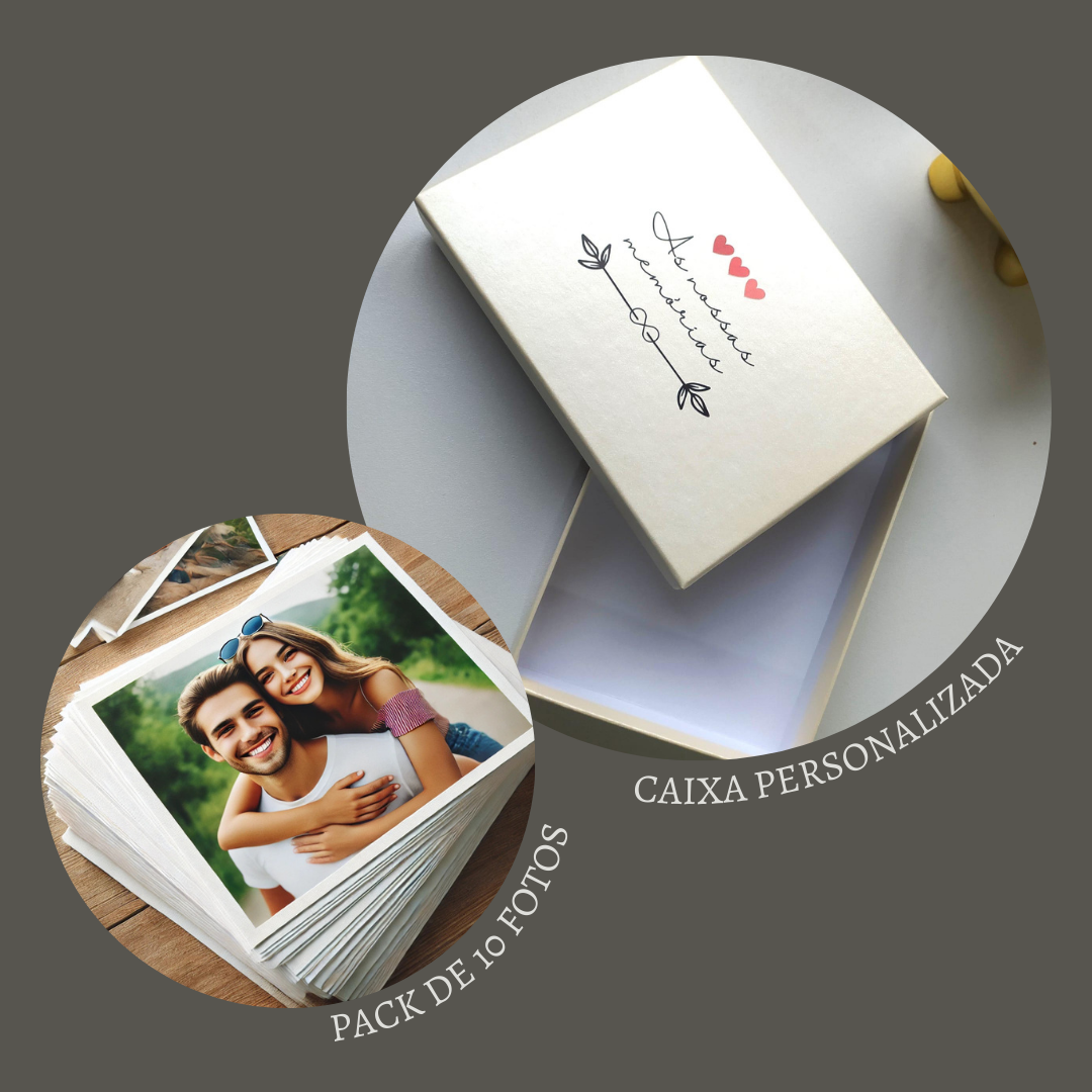 Kit Especial: Caixa Personalizada + Pack de Fotos 10cm x 15cm