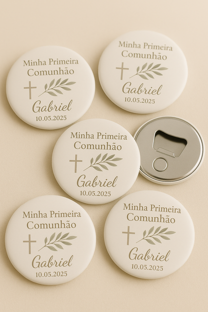 5 Crachás Abre-Cápsulas Magnéticos Personalizados