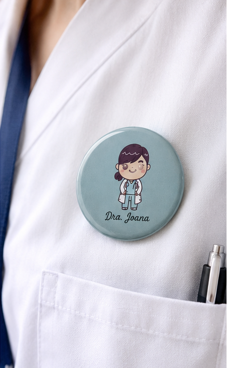 Conjunto de 5 Crachás Personalizados para Profissionais de Saúde