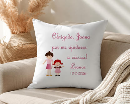 Almofada Personalizada Educadora, Auxiliar, Professora - 40 x 40cm