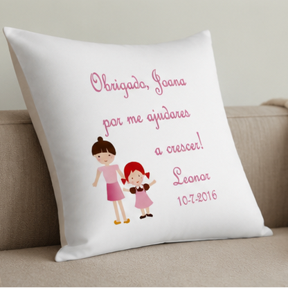 almofada personalizada para professora-educadora