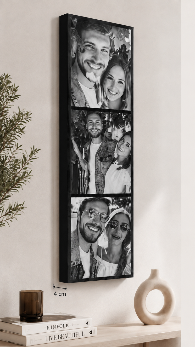 Tela 30cmx100cm Com Montagem De 3 Fotos