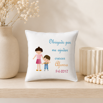 Mini-Almofada Personalizada Educadora, Auxiliar, Professora - 10 x 10cm
