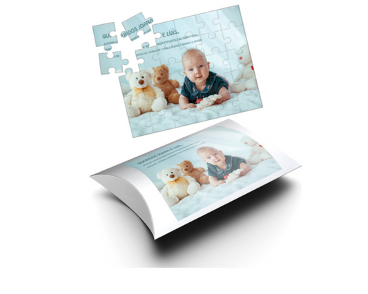 Puzzle 35 Peças com Caixa Personalizada para Padrinhos
