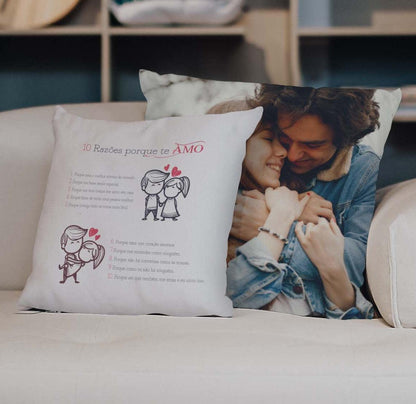 Almofada "10 Razões Porque Te Amo" - DECOR PRESENTES PERSONALIZADOS