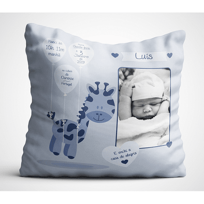 ALMOFADA  DADOS NASCIMENTO-PERSONALIZAÇÃO FRENTE E VERSO - DECOR PRESENTES PERSONALIZADOS