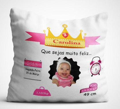 Almofada Dados de Nascimento - DECOR PRESENTES PERSONALIZADOS