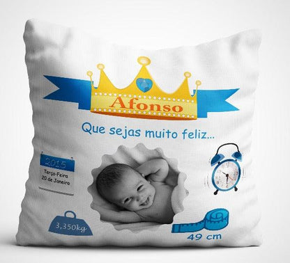 Almofada Dados de Nascimento - DECOR PRESENTES PERSONALIZADOS
