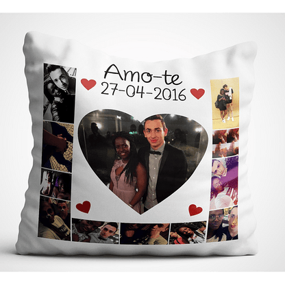 DECOR PRESENTES PERSONALIZADOS - almofada "Love Is" para aniversário de namoro ou casamento. Personalize com foto e texto.