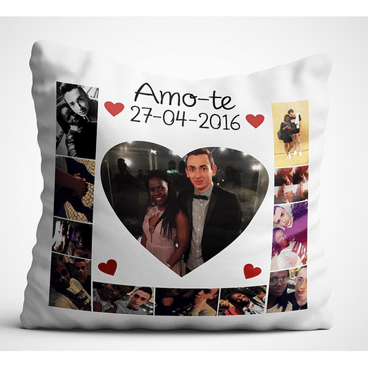 DECOR PRESENTES PERSONALIZADOS - almofada "Love Is" para aniversário de namoro ou casamento. Personalize com foto e texto.
