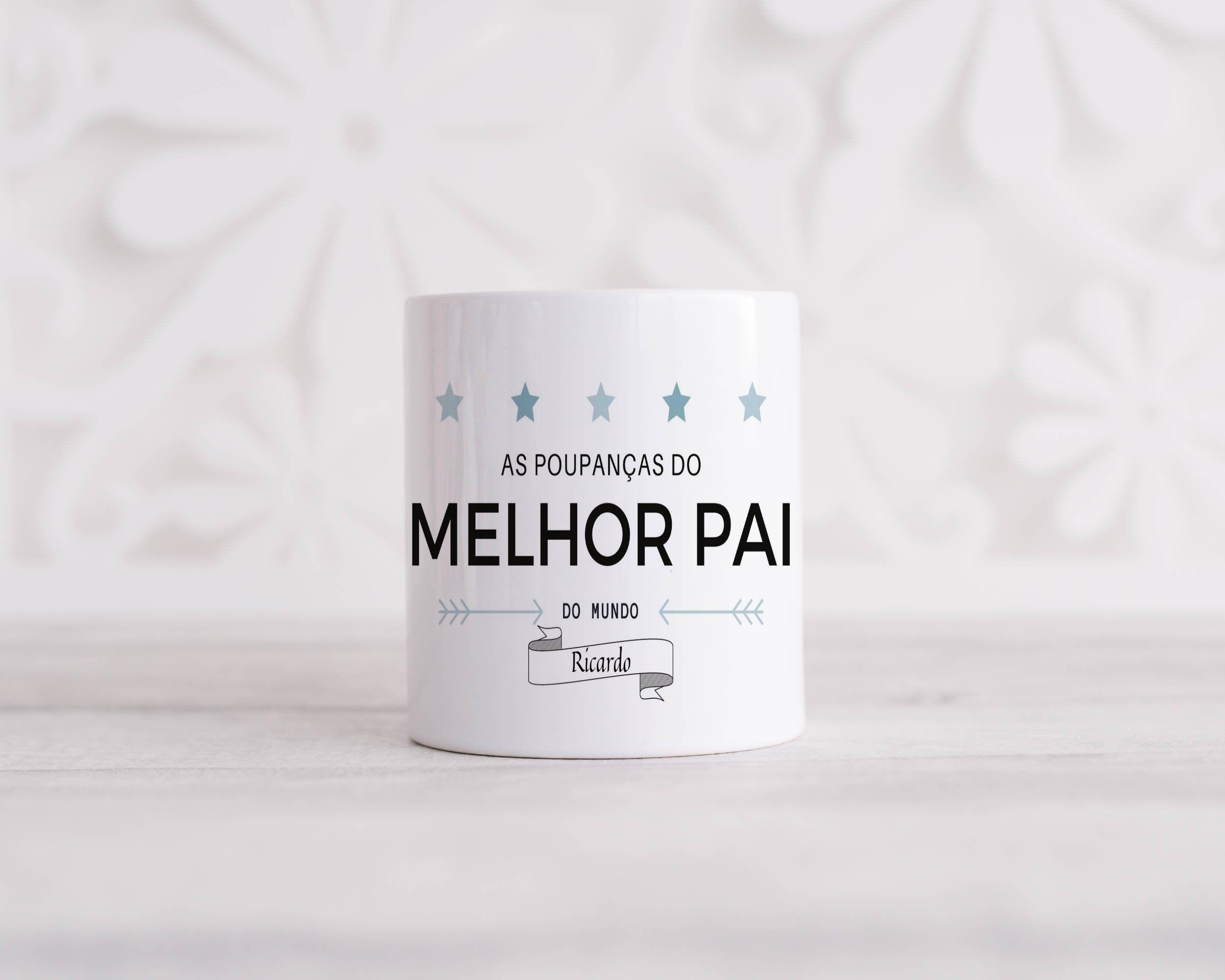 Mealheiro "Pai 5 Estrelas" Com Nome - DECOR PRESENTES PERSONALIZADOS