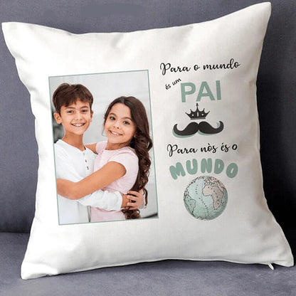 ALMOFADA PERSONALIZADA COM FOTO E TEXTO  PARA O PAI - DECOR PRESENTES PERSONALIZADOS