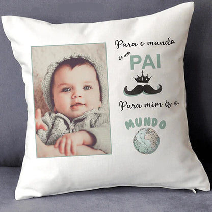 ALMOFADA PERSONALIZADA COM FOTO E TEXTO  PARA O PAI - DECOR PRESENTES PERSONALIZADOS