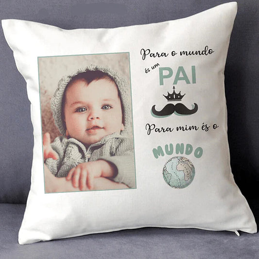 ALMOFADA PERSONALIZADA COM FOTO E TEXTO  PARA O PAI - DECOR PRESENTES PERSONALIZADOS
