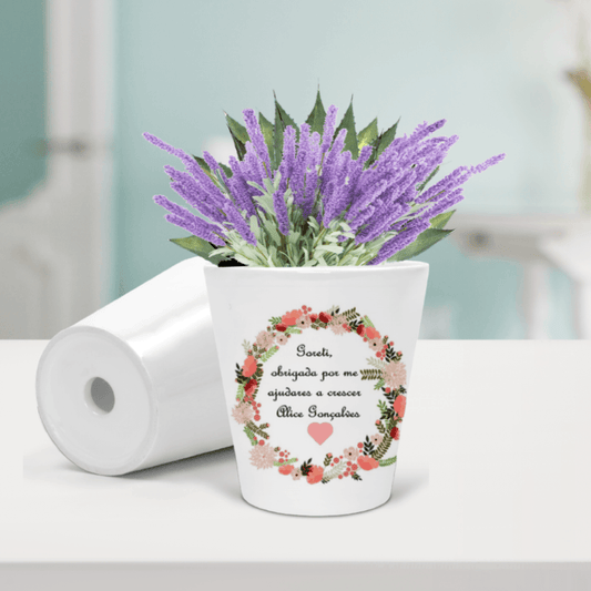 VASO EM CERÂMICA PERSONALIZADO - DECOR PRESENTES PERSONALIZADOS